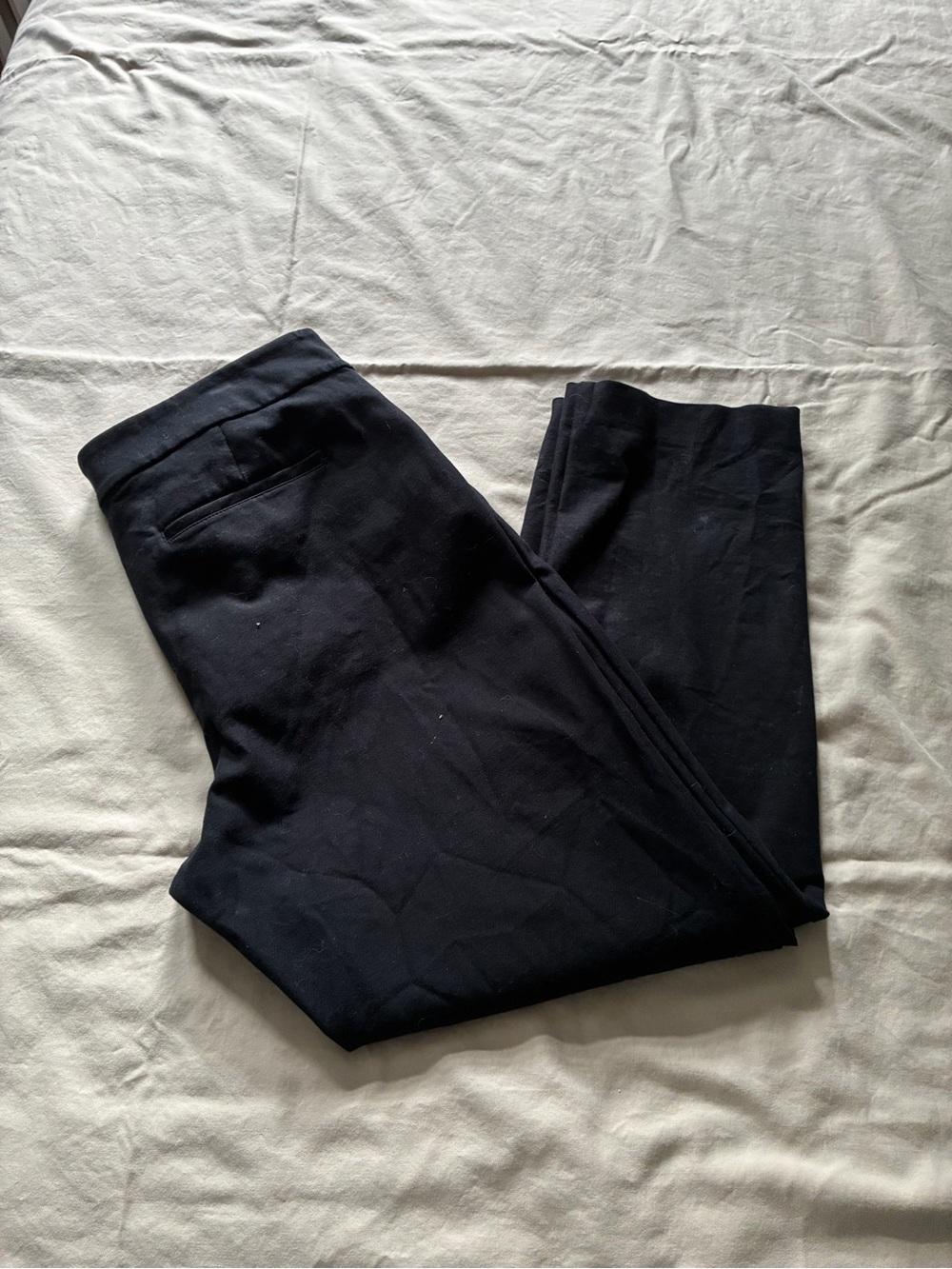 Ann Taylor Factory Cropped black flat front trousers